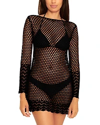 Becca by Rebecca Virtue Treasure Island Crochet Swim Cover-Up Tunic