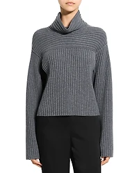 Theory Wool Ribbed Mock Neck Sweater