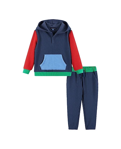 Andy & Evan Boys' Chunky Waffle Hoodie and Pants Lounge Set - Little Kid, Big Kid