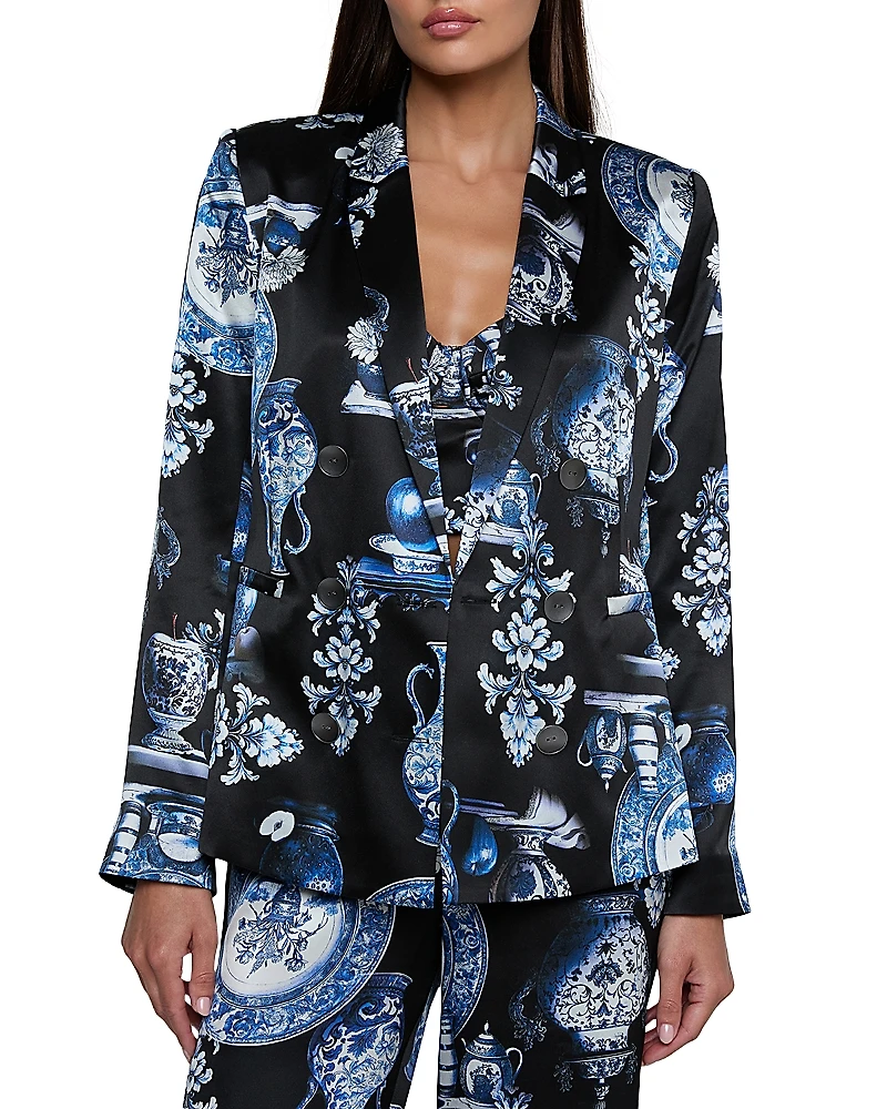 L'Agence Colin Silk Double Breasted Blazer