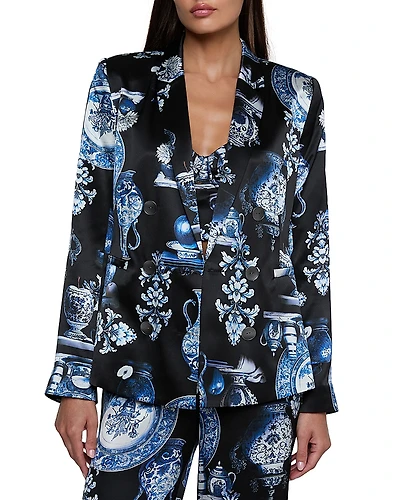 L'Agence Colin Silk Double Breasted Blazer