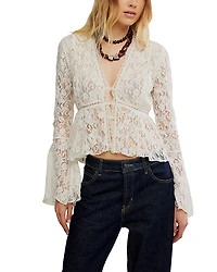 Free People Whispering Love Lace Blouse