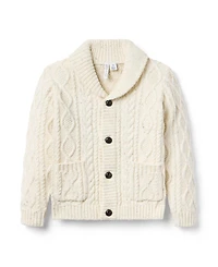 Janie and Jack Boys' Cable Knit Shawl Collar Cardigan - Little Kid, Big Kid