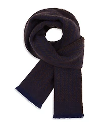 Boggi Milano Herringbone Jacquard Wool Scarf