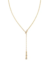 Moon & Meadow 14K Yellow Gold Lab Grown Diamond Lariat Necklace, 18