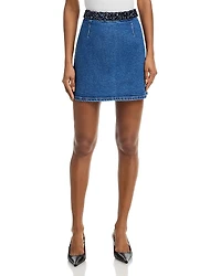 Cinq a Sept Amara Rhinestone Denim Skirt
