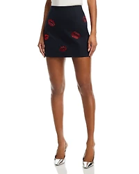 Cinq a Sept Kissing Booth Denim Mini Skirt