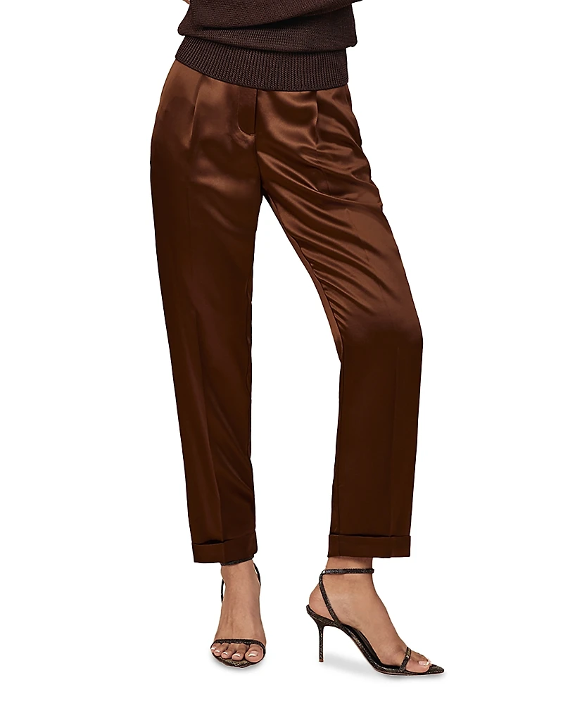 Reiss Celia Satin Tapered Trousers