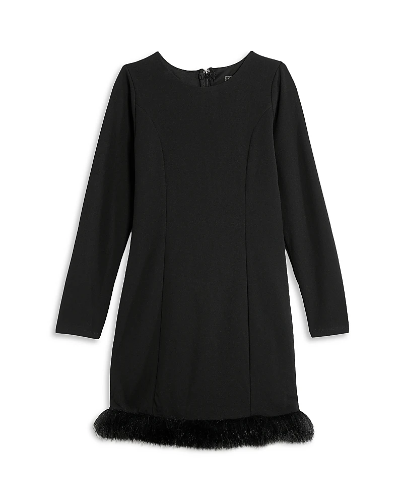 Aqua Girls' Feather Trim Dress, Big Kid - Exclusive