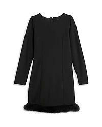 Aqua Girls' Feather Trim Dress, Big Kid - Exclusive