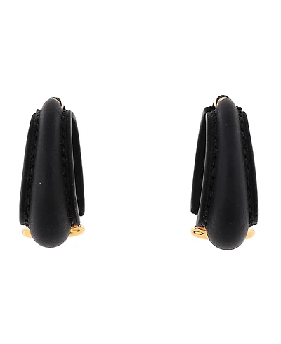 Pre-Owned HERMES Large Epure Equestre Earrings Leather with Metal