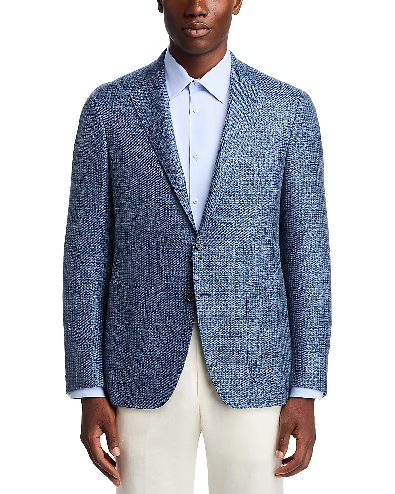 Canali Kei Wool, Silk & Linen Houndstooth Sportcoat