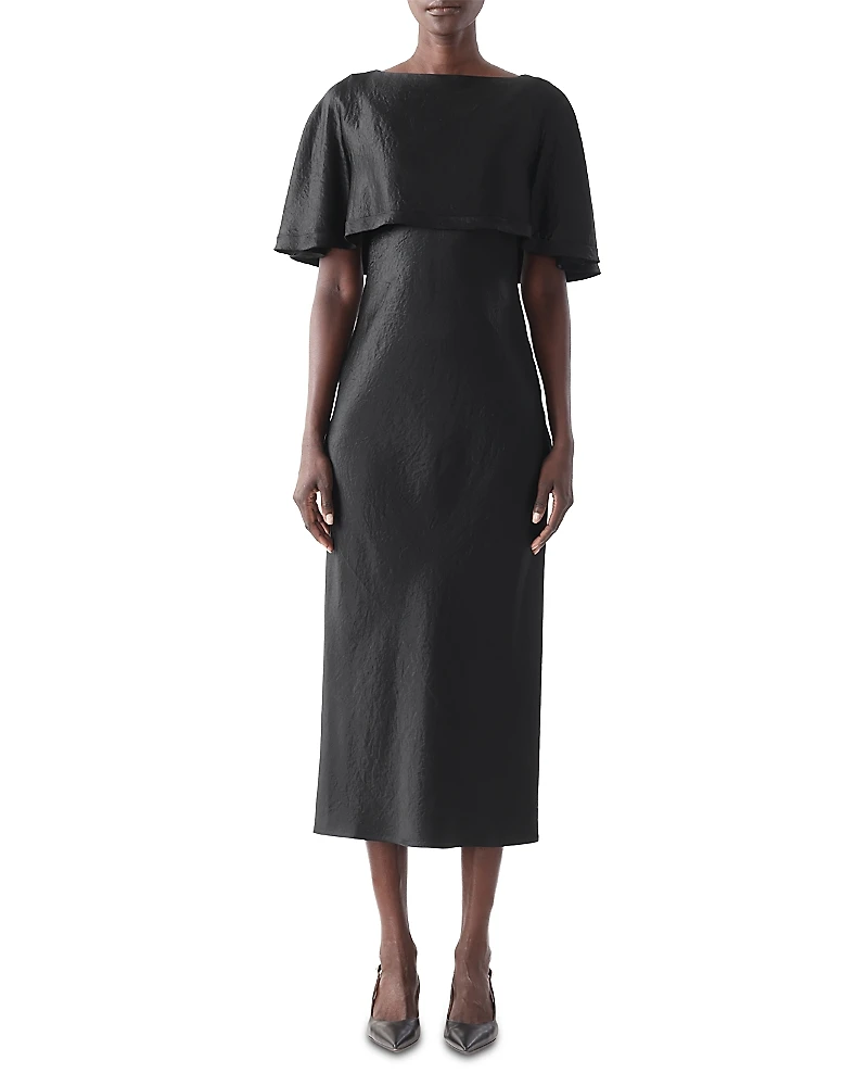 Jason Wu Collection Washed Twill Cape Midi Dress