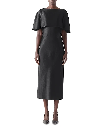Jason Wu Collection Washed Twill Cape Midi Dress