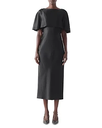 Jason Wu Collection Washed Twill Cape Midi Dress