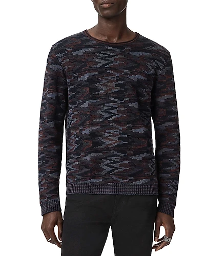 John Varvatos Caden Winter Pavement Jacquard Crewneck Sweater