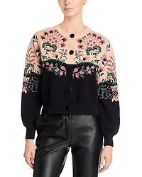 Farm Rio Belle Garden Mixed Knit Cardigan