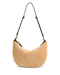 Clare V. Lune Small Shearling Shoulder Bag
