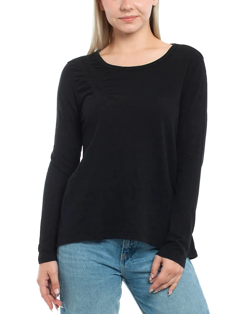 Wilt Clothing Wide Neck Ruching Details Tee