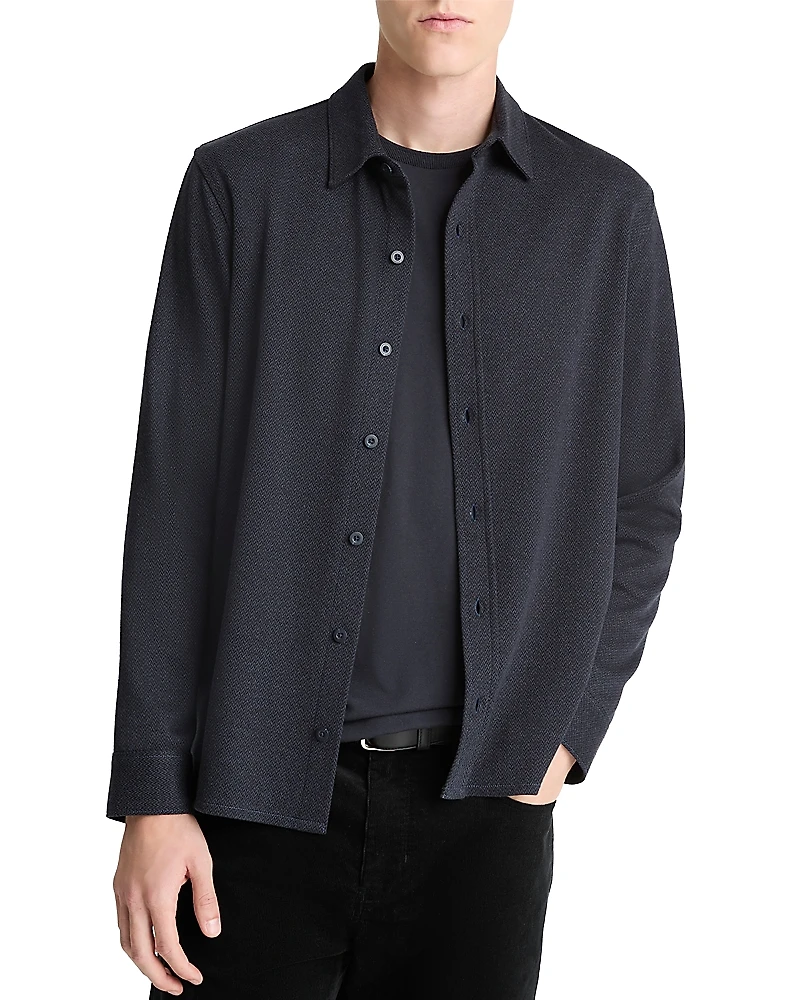 Vince Herringbone Classic Fit Button Down Shirt