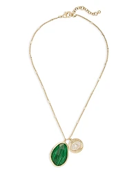 Ramy Brook Stone Charm Jewelry Green Stone & Crystal Evil Eye Charm Pendant Necklace, 16-18