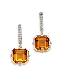 Bloomingdale's Fine Collection Citrine & Diamond Drop Earrings