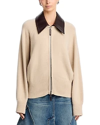 Brandon Maxwell Conrad Cashmere Zippered Jacket