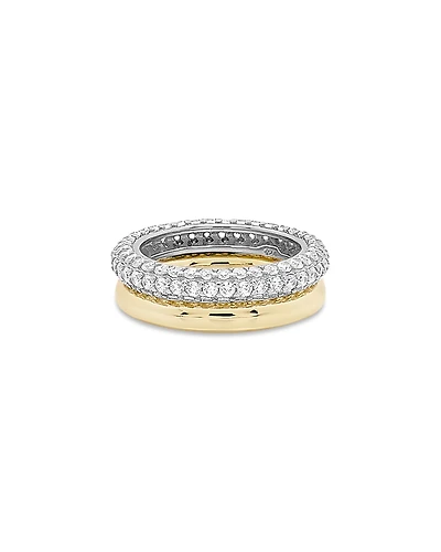 Shashi Bree Pave Stack Rings, Set of 2