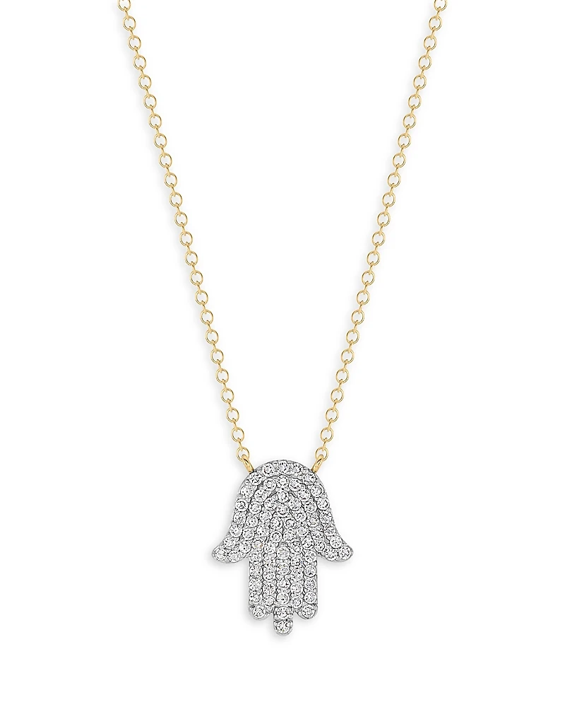 Phillips House 14K Yellow Gold Diamond Infinity Hamsa Necklace, 0.38 tcw