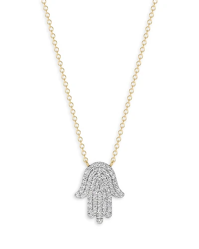Phillips House 14K Yellow Gold Diamond Infinity Hamsa Necklace, 0.38 tcw