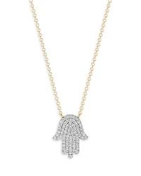 Phillips House 14K Yellow Gold Diamond Infinity Hamsa Necklace, 0.38 tcw