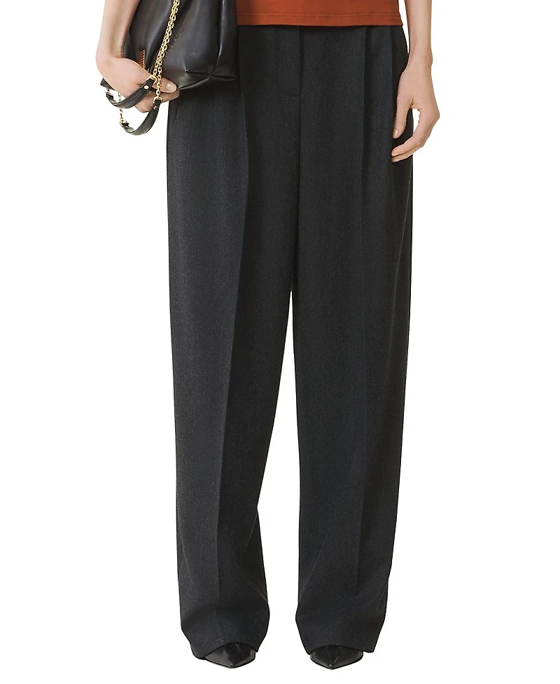 Lanvin Wide Leg Flannel Pants