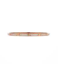 Pre-Owned Cartier Small Love Bracelet 18K Rose Gold with Pave Diamonds