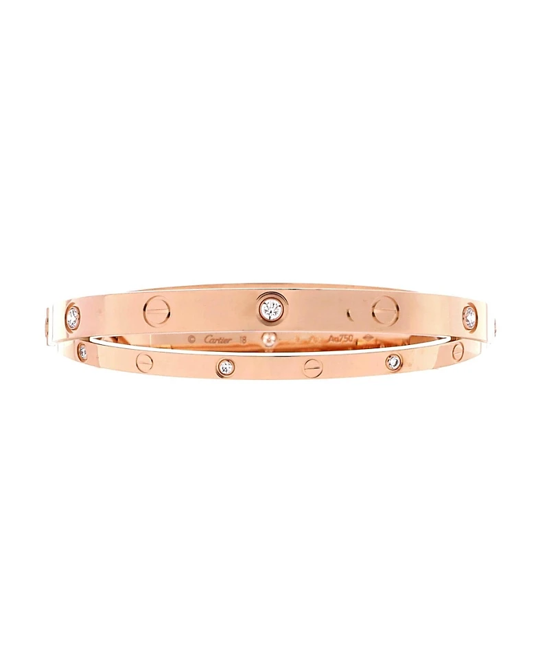 Pre-Owned Cartier Double Love Bracelet 18K Rose Gold with Diamonds