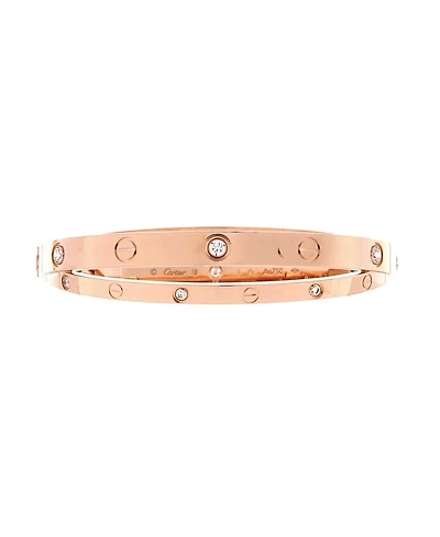 Pre-Owned Cartier Double Love Bracelet 18K Rose Gold with Diamonds