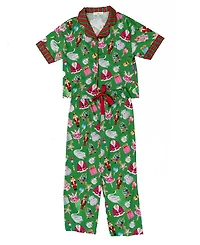 Sunshine Society Girls' Silky Holiday Bauble Short Sleeve Pants Set - Little Kid, Big Kid