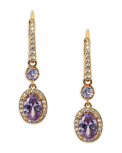 Nadri Maiden Cubic Zirconia Oval Halo Drop Earrings