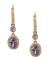 Nadri Maiden Cubic Zirconia Oval Halo Drop Earrings