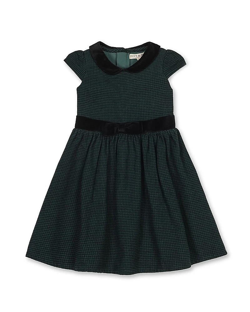 Hope & Henry Girls' Organic Flutter Sleeve Peter Pan Collar Party Dress - Little Kid, Big Kid