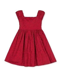 Hope & Henry Girls' Organic Puff Sleeve Sateen Party Dress - Little Kid, Big Kid