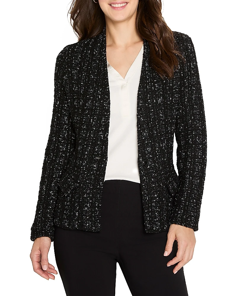 Nic+Zoe Metallic Grid Knit Jacket