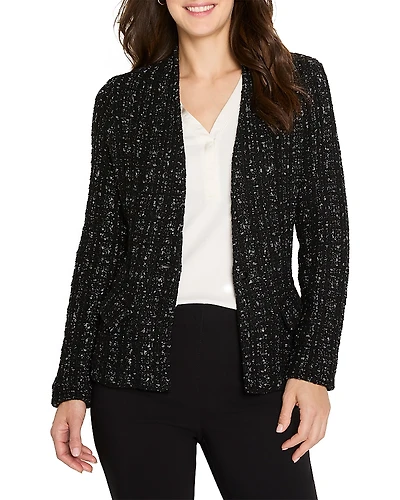Nic+Zoe Metallic Grid Knit Jacket