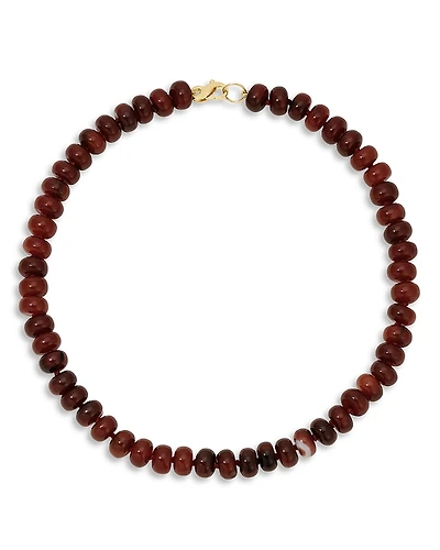 Adina Reyter 9K Yellow Gold Carnelian Cinnamon Spice Collar Necklace, 16