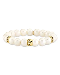 Sydney Evan 14K Yellow Gold Diamond & Freshwater Pearl Rondelle Beaded Bracelet
