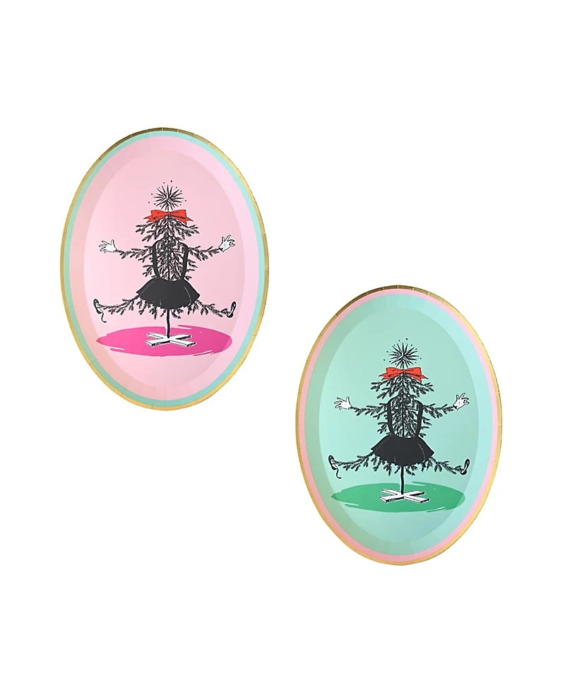 Jollity & Co. Eloise at the Plaza Christmas Large Paper Plates, Set of 8