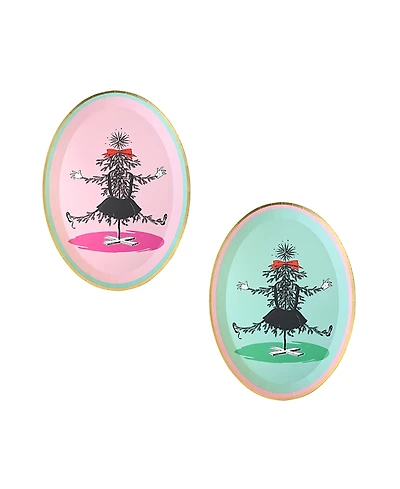 Jollity & Co. Eloise at the Plaza Christmas Large Paper Plates, Set of 8