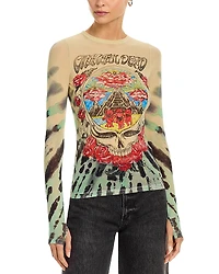 Alice and Olivia x Grateful Dead Delaina Long Sleeved Crewneck Tee