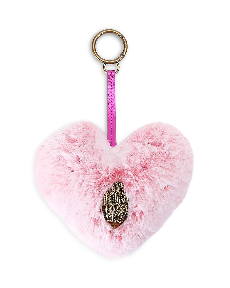 Kurt Geiger London Heart Faux Fur Bag Charm