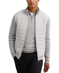Reiss Townsend Long Sleeved Zip Through Funnel Quilted Jacket