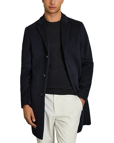 Reiss Gable Long Sleeved Single Breasted Wool Blend Overcoat